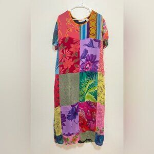 Sacred Threads floral patchwork long maxi dress